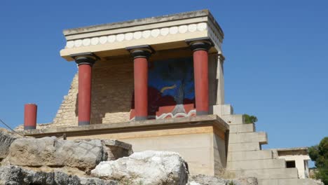 Griechenland-Kreta-Knossos-Restaurierter-Portikus-Gute-Aussicht