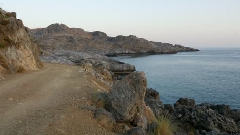 Greece-Crete-Libyan-Sea-Coast-Dirt-Road-By-Sea