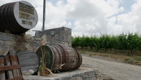 Greece-Crete-Wine-Barrels-By-Dirt-Road