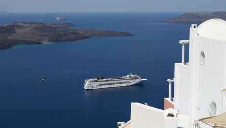Greece-Santorini-Cruise-Ship-Seen-From-Fira