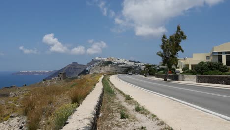 Griechenland-Santorini-Autobahn-Mit-Verkehr
