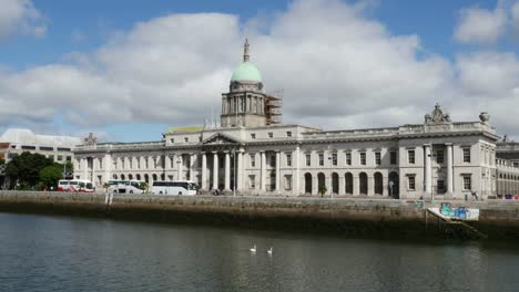 Ireland-Dublin-Customs-House-And-River-Liffey-With-Pretty-Cloud