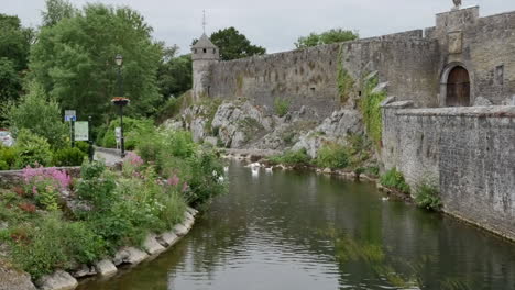 Ireland-Cahir-Castle-Wall-By-River-Zoom-And-Pan