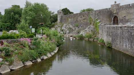 Irland-Cahir-Burgmauer-Am-Fluss