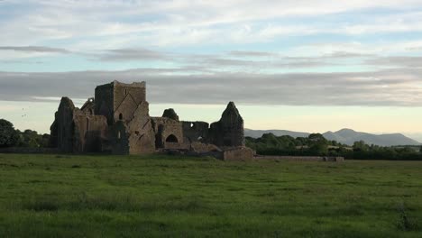 Ireland-Cashel-Hore-Abbey-Ruin-In-Evening-With-Interesting-Sky