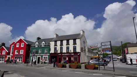 Ireland-Dingle-Town-With-Puffy-Clouds-