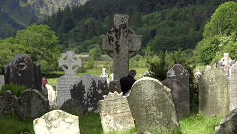 Ireland-Glendalough-With-Cemetery-And-Large-High-Cross