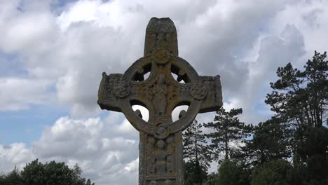 Ireland-Clonmacnoise-Scripture-Cross-And-Clouds-Zoom-In