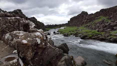 Iceland-Pingvellir-Lichens-On-Rock-By-River