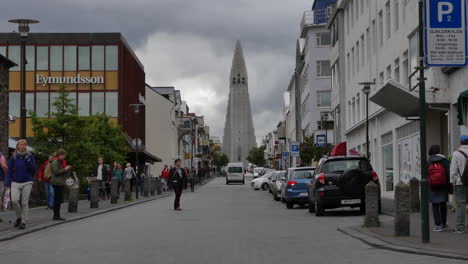 Iceland-Reykjavik-Cathedral-And-Main-Street