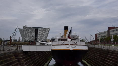 Northern-Ireland-Belfast-Nomadic-In-Dry-Dock-With-Titanic-Museum