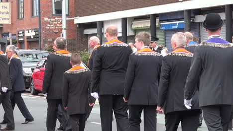 Northern-Ireland-Orangemen-Marching-In-Small-Town