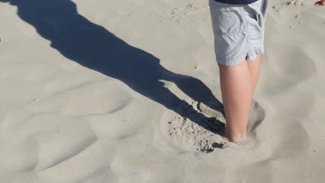 Oregon-Bandon-Boys-Feet-Wriggle-In-Sand