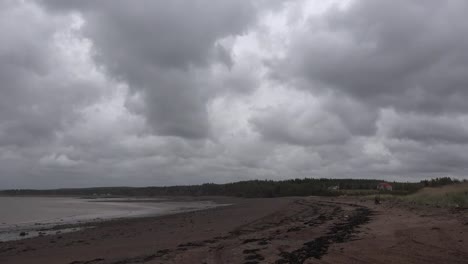 Canada-Bay-Of-Fundy-Cape-Chignecto-North-Beach-Clouds-Time-Lapse
