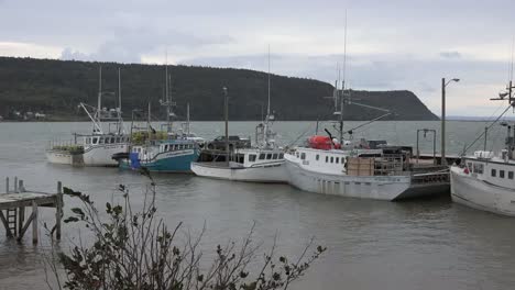Canada-Nova-Scotia-New-Yarmouth-High-Tide-Line-Of-Boats