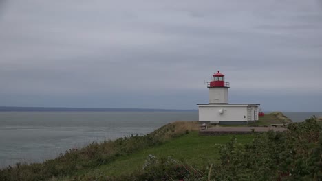 Canada-Nova-Scotia-Small-Lighthouse-Above-Bay-Of-Fundy