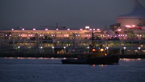 Canada-Cruise-Ship-And-Tug-At-Night
