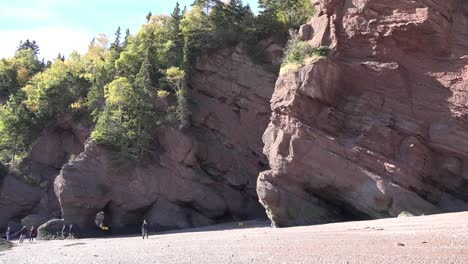 Canada-Tourists-Below-Cliffs-At-Hopewell-Rocks