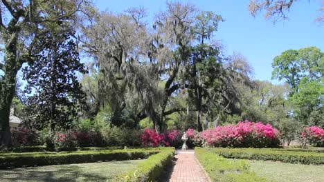 Louisiana-Rosedown-Plantation-Garden-Path-Toward-Pink-Azalea