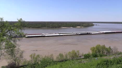 Mississippi-River-Vista-At-Vicksburg-With-Barge-Moving-Up-River-Time-Lapse