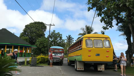 American-Samoa-Colorful-Busses-Yellow