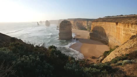 Australia-Great-Ocean-Road-12-Apostles-Foreground-Shrubs-Afternoon
