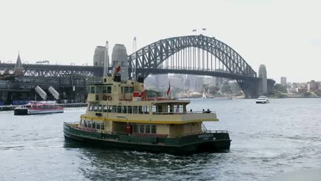 Australia-Sydney-Harbour-Bridge-With-Ferry-Turning
