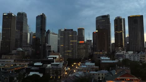 Australia-Sydney-Ein-Abendlicher-Blick-Auf-Die-Skyline