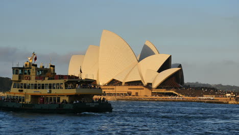 Australia-Sydney-Opera-House-Ferry-Passes-In-Evening-Light