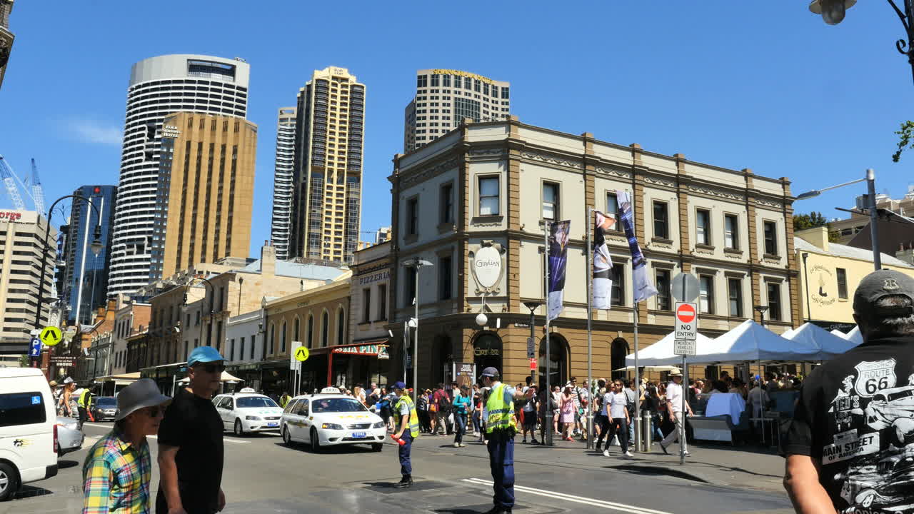 Australia Sydney Street Scene With Traffic Police Free Stock Video Footage  Download Clips