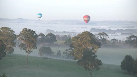 Australien-Yarra-Valley-Zwei-Ballons-Am-Frühen-Morgen