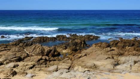 Australia-Wave-Cut-Terrace-With-Waves-At-Kianga-Pan