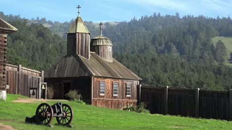 California-Fort-Ross-Cannon-And-Russian-Church-Pan