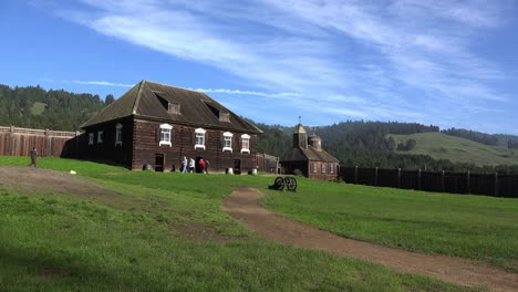 California-Fort-Ross-View-With-Kuskov-House-And-Church