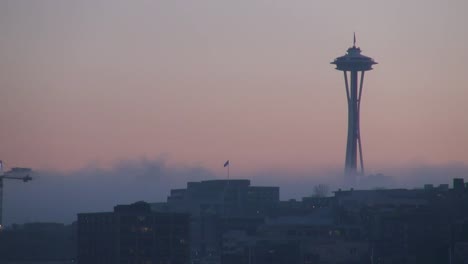 Washington-Seattle-Weltraumnadel-Und-Wolken