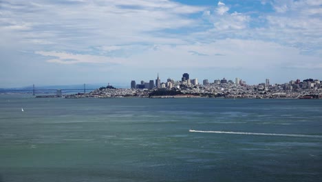California-Distant-View-Of-San-Francisco-With-Small-Boat