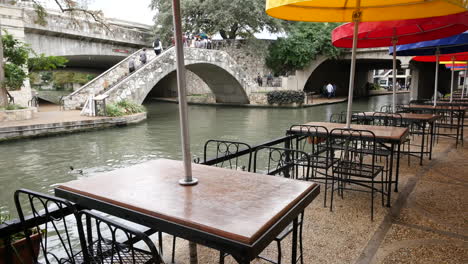 Texas-San-Antonio-River-Walk-Barge-And-Tables
