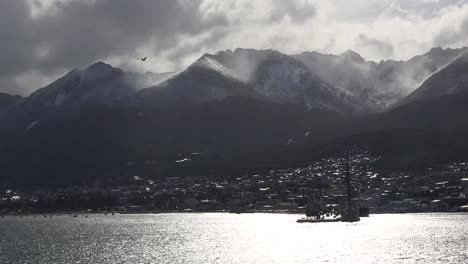 Argentina-Ushuaia-Backlit-View-Pans