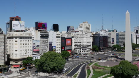 Argentina-Buenos-Aires-Avenue-With-Obelisk-Zoom-And-Pan