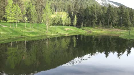 Alaska-Alyeska-Berg-Spiegelt-Sich-Im-Teich