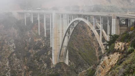 California-Big-Sur-Bixby-Bridge-And-Canyon-Cars-Crossing