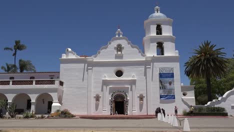 California-Oceanside-Mission-San-Luis-Rey-De-Francia-Front-With-People