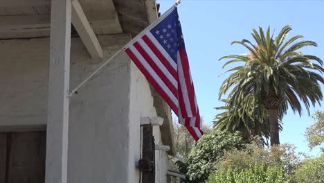 California-Fremont-Mission-San-Jose-Building-With-Flag-Tilt-And-Zoom