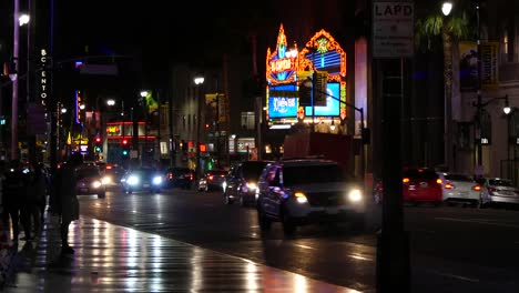 California-Los-Angeles-Busy-Active-City-Street-At-Night