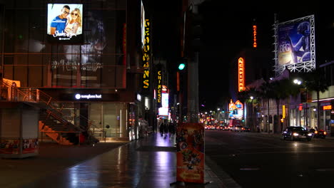 California-Los-Angeles-Busy-Street-And-Sidewalk-At-Night