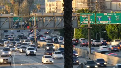 Kalifornien-Los-Angeles-Verkehrszeichen-Und-Baumstamm