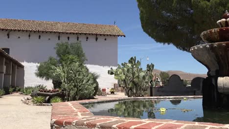 California-Mission-San-Miguel-Arcangel-Courtyard-Fountain-Pan