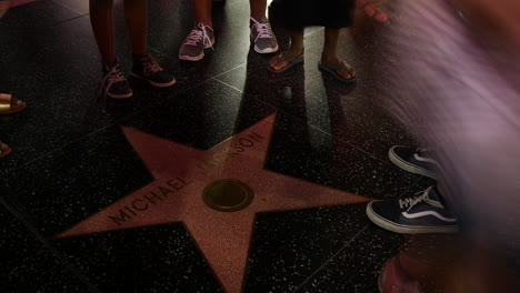 Los-Angeles-Hollywood-Walk-Of-Fame-Feet-By-Michael-Jackson-Star-At-Night