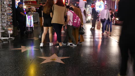 Los-Angeles-Hollywood-Walk-Of-Fame-Group-At-Night