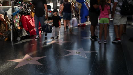 Los-Angeles-Hollywood-Pedestrians-Walk-On-The-Walk-Of-Fame
